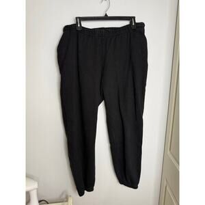 Good American Black Baggy Drawstring Elastic Cuff Hem Sweatpants Plus Size 5